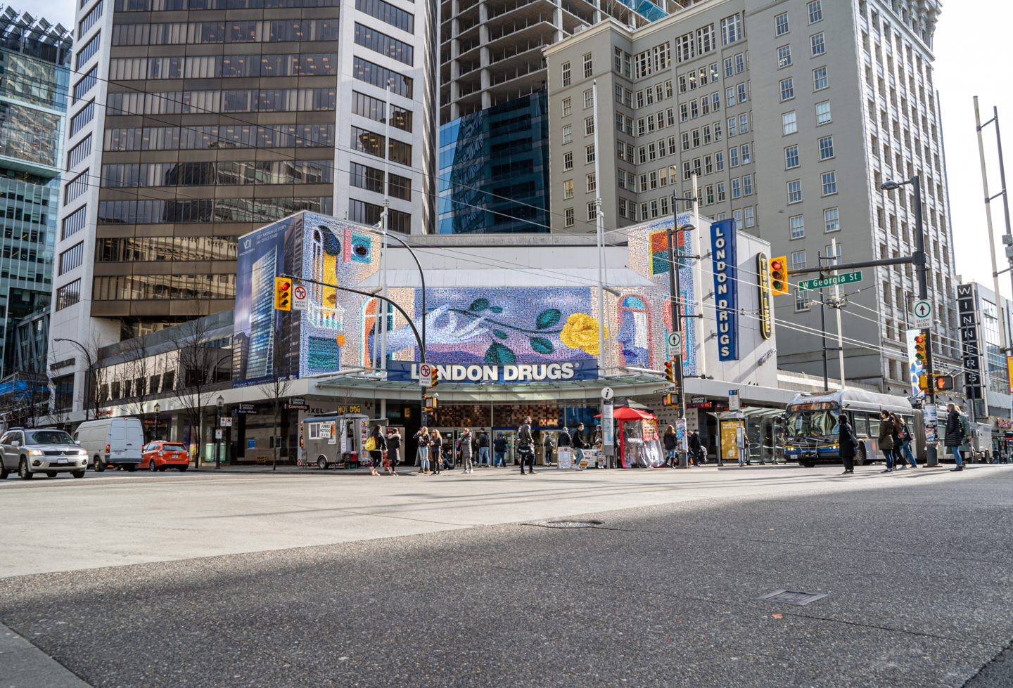 The PIxel Moments photo mosaic at the London Drugs on Granville and West Georgia