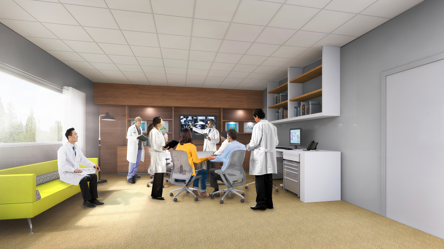 Rendering of a consultation room in the new St. Paul's Hospital.