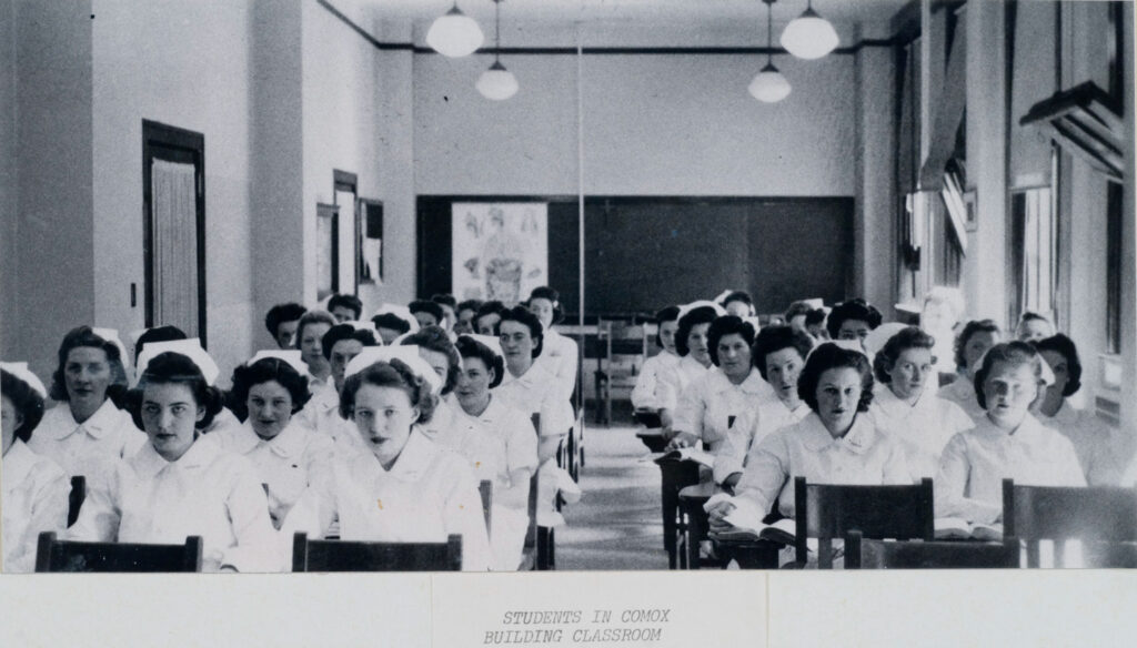 St. Pau's nursing students in classroom in 1943.