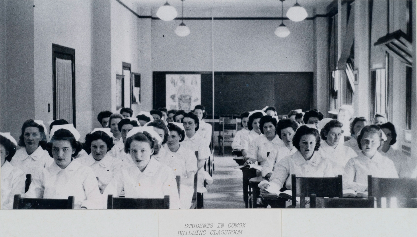 St. Pau's nursing students in classroom in 1943.